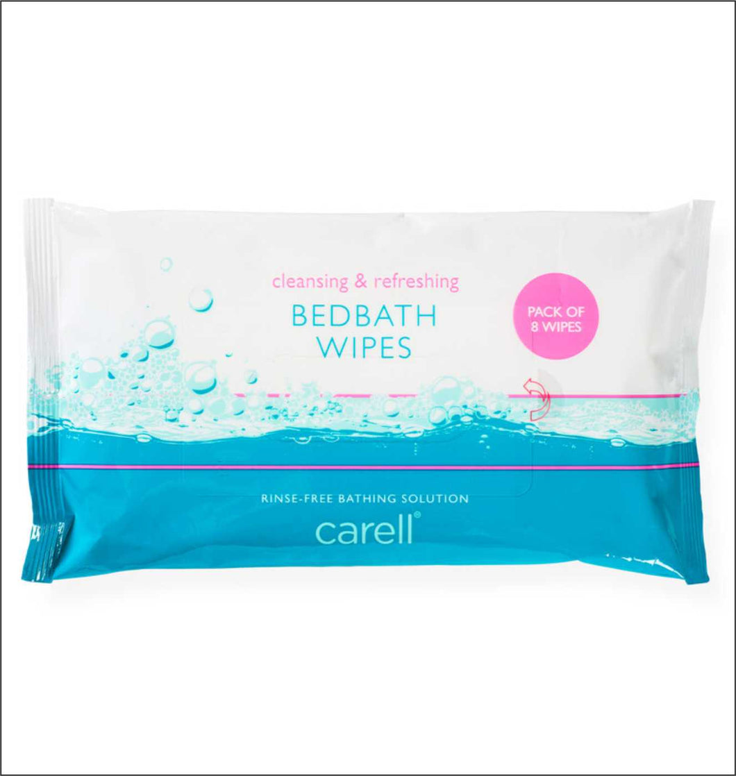 Carell Bed Bath Wipes, pack of 8