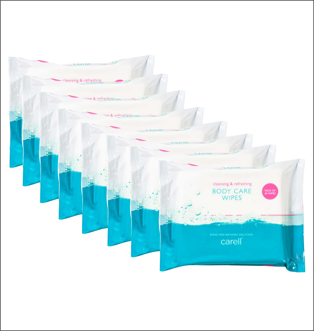 Carell Body Care Wipes 60 - Case of 8 packs