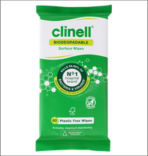 Load image into Gallery viewer, Clinell Biodegradeable Surface Wipes Pack 60 - Case of 12 Packs
