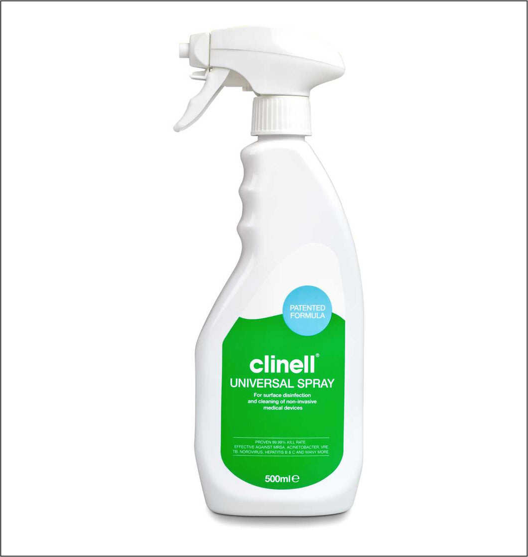 Clinell Universal disinfection cleans and disinfects in a single step, effective from 10 seconds.