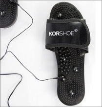 Load image into Gallery viewer, Pair of NuroKor KorShoe showing clips attached ready to use with NuroKor MiTouch pain management system
