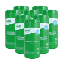 Load image into Gallery viewer, Clinell Universal Wipes Tub 100 - Case of 8
