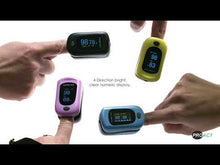 Load and play video in Gallery viewer, Video-showing-Creative-Medical-finger-pulse-oximeter-in-use-and-directions-for-use
